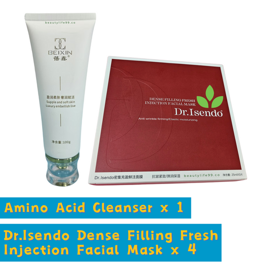 Amino Acid Cleanser 1 Box + Dr.Isendo Dense Filling Fresh Injection Facial Mask 4 Box