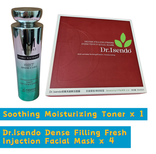 Soothing Moisturizing Toner 1 Box + Dr.Isendo Dense Filling Fresh Injection Facial Mask 4 Box